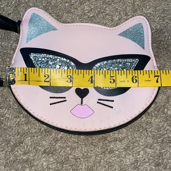 Betsy Johnson kids faux fur black/tan/pink coat/ cat purse lot - Picture 13 of 14